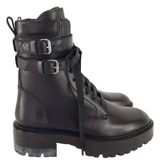 Amiri Double-buckle Combat Boots 39 9 Black New - Picture 5 of 15